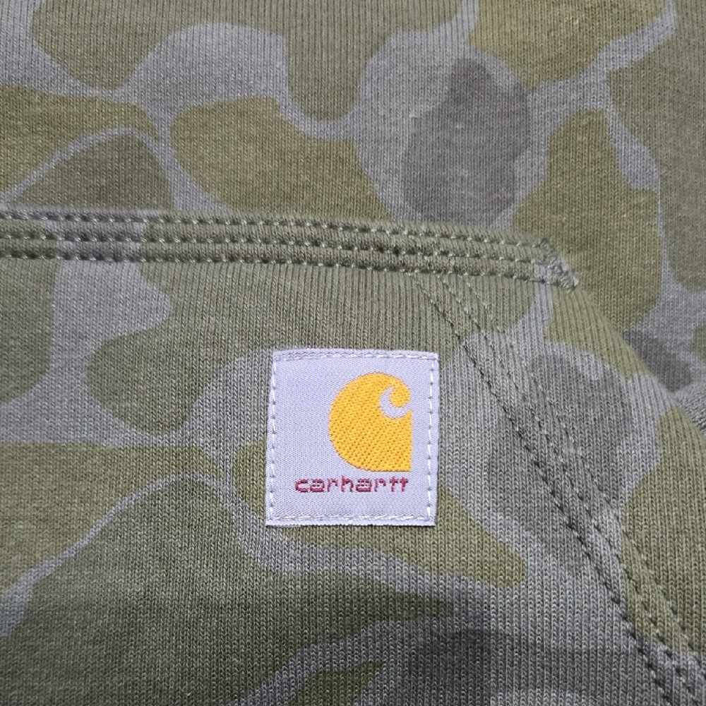 Carhartt Olive Camo Hoodie with Purple Lining - Picture 3 of 7